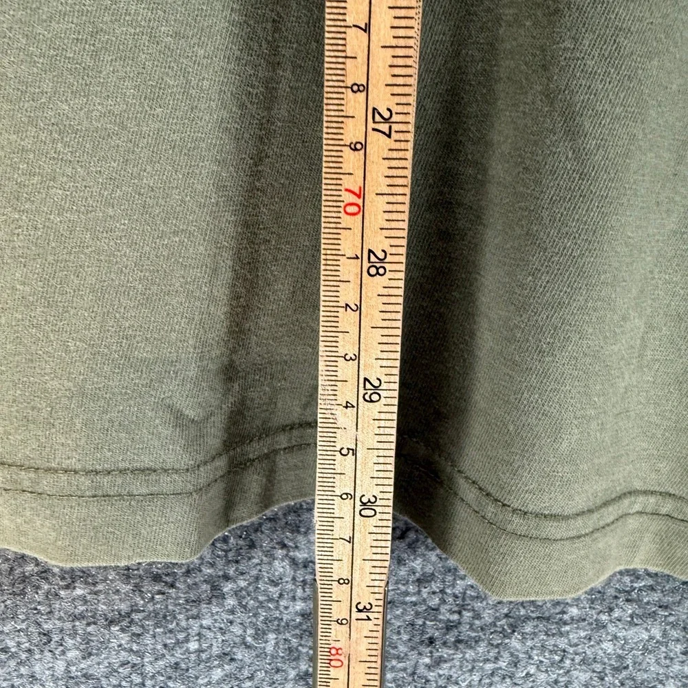 L.L. Bean Henley Shirt Men XL‎ Olive Green Cotton Three Button Casual Faded Wash